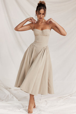 SAMIRA© | TAUPE CORSET SUN DRESS