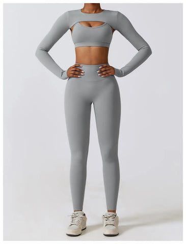 JENNIFER © | Three-Piece Overall Set - Leggings + Top