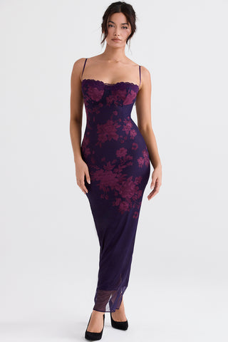 PARIS© | GRAPE FLORAL PRINT MAXI DRESS