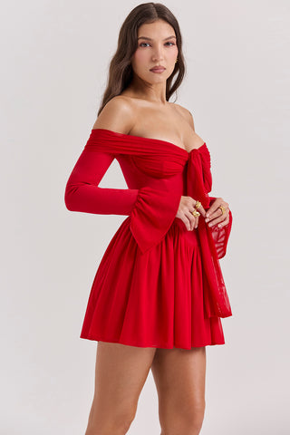 SAVANNA© | SCARLET OFF SHOULDER DRESS