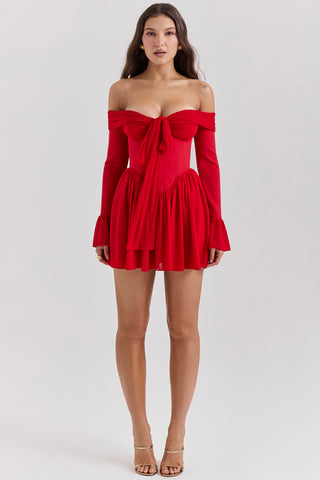 SAVANNA© | SCARLET OFF SHOULDER DRESS