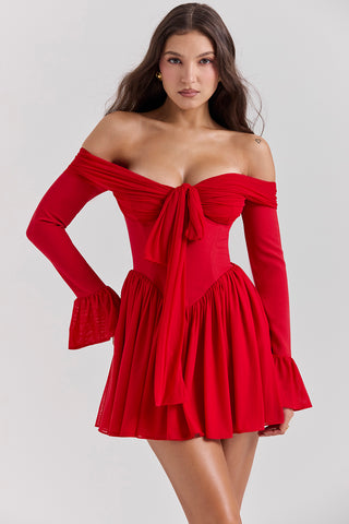 SAVANNA© | SCARLET OFF SHOULDER DRESS