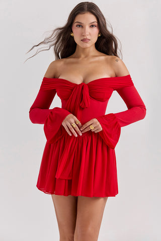 SAVANNA© | SCARLET OFF SHOULDER DRESS