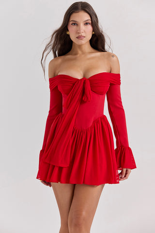 SAVANNA© | SCARLET OFF SHOULDER DRESS