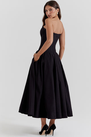 LADY© | STRAPLESS MIDI DRESS