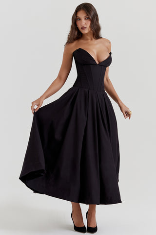 LADY© | STRAPLESS MIDI DRESS