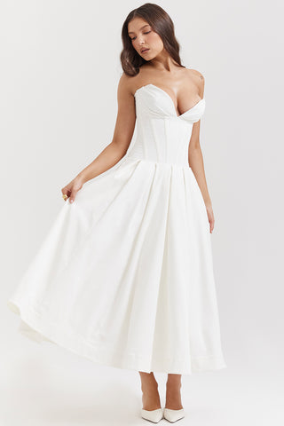 LADY© | STRAPLESS MIDI DRESS