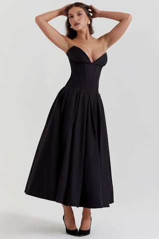 LADY© | STRAPLESS MIDI DRESS