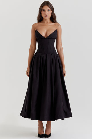 LADY© | STRAPLESS MIDI DRESS