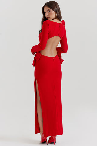 JUDIT© | RED BOW MAXI DRESS