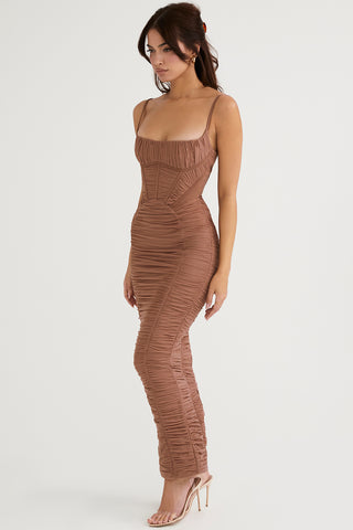 LILIAN© | MOCHA CORSET MAXI DRESS