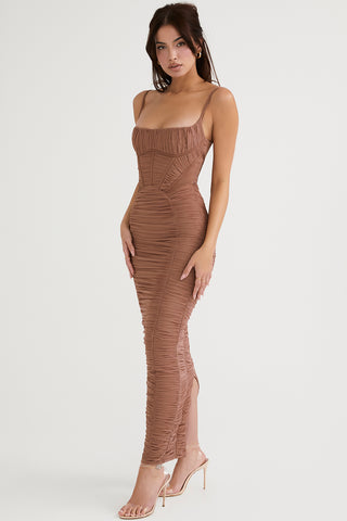 LILIAN© | MOCHA CORSET MAXI DRESS