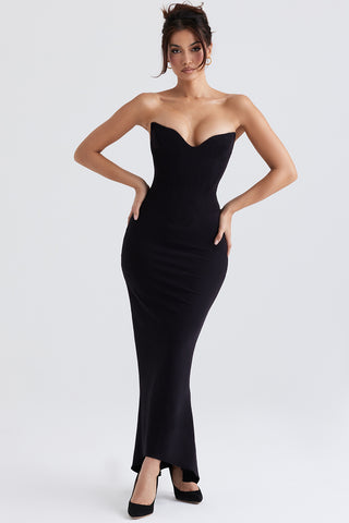 SABINE© | BLACK STRAPLESS CORSET DRESS