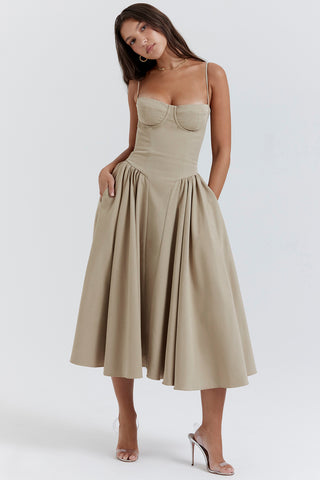 SAMIRA© | TAUPE CORSET SUN DRESS