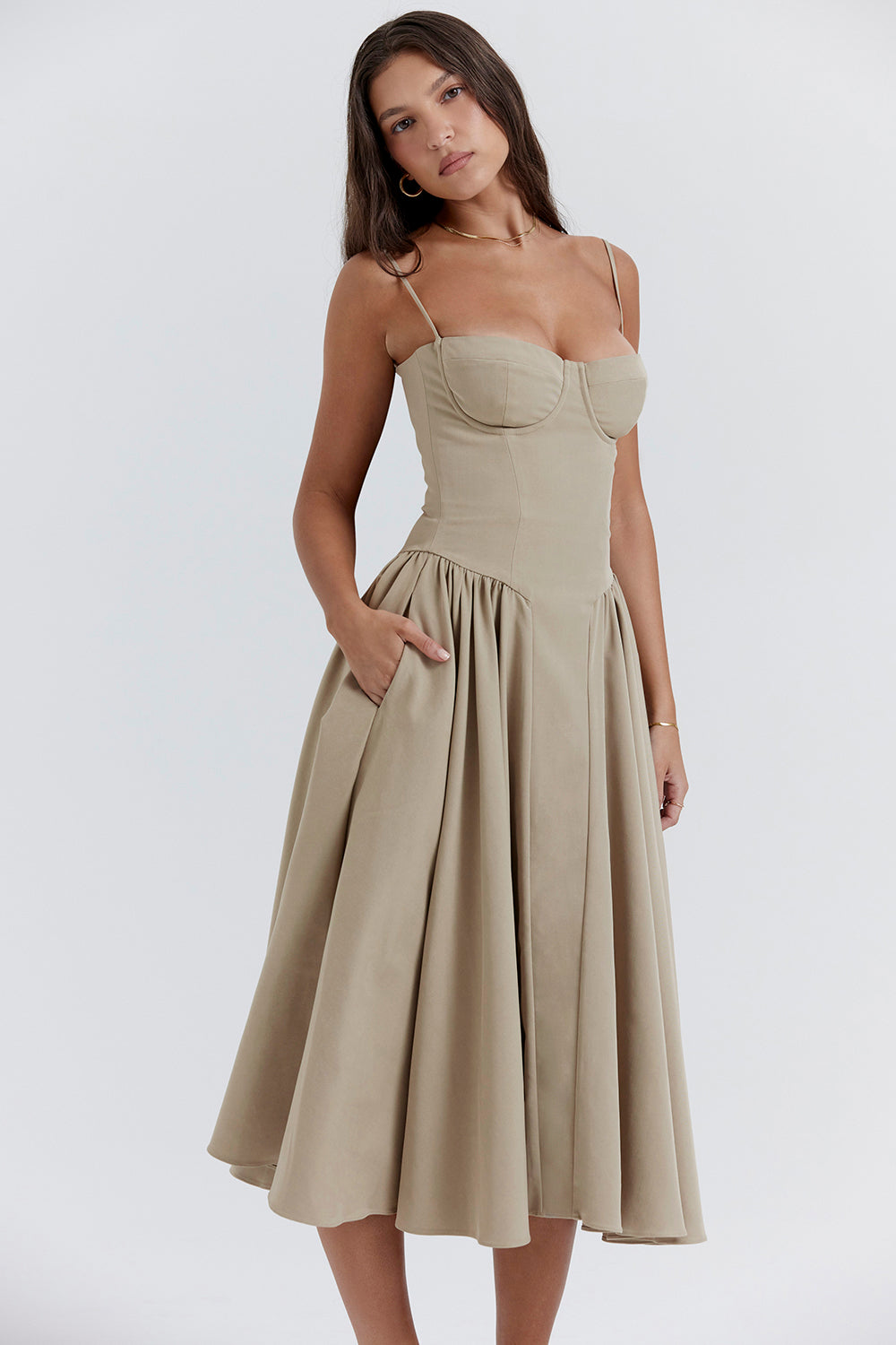 SAMIRA© | TAUPE CORSET SUN DRESS