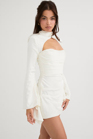 TOIRA© | IVORY DRAPED CORSET DRESS