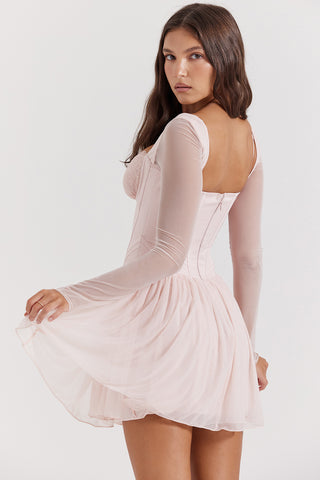 VIVI© | SOFT PEACH CORSET MINI DRESS